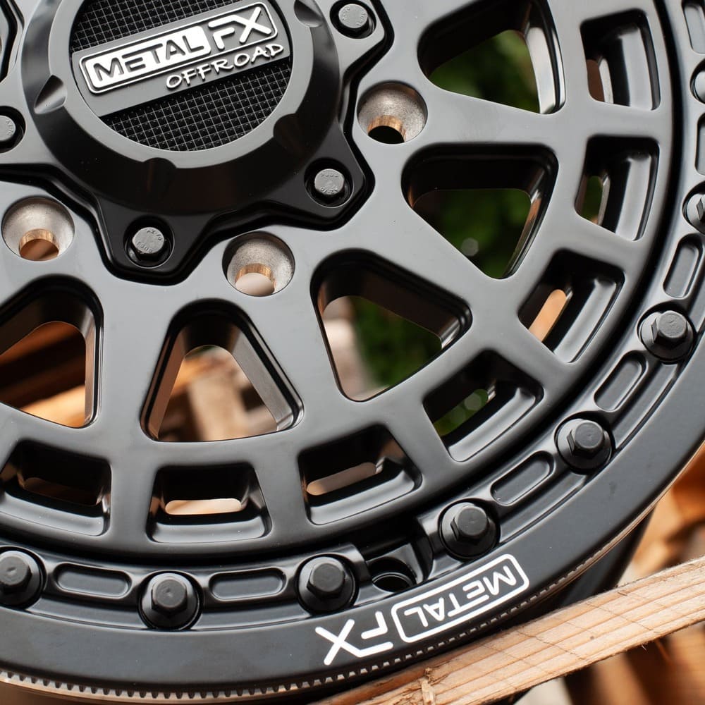 MetalFX Outlaw 6R Satin Black UTV Beadlock Wheel Kit