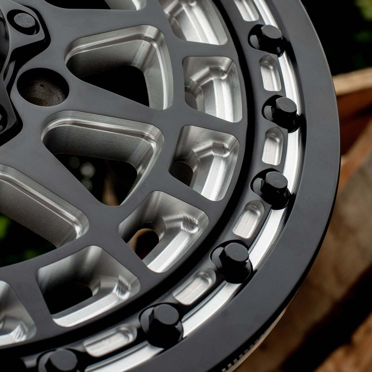 MetalFX Outlaw 6R UTV Beadlock Wheel Kit - Satin Black Contrast Cut