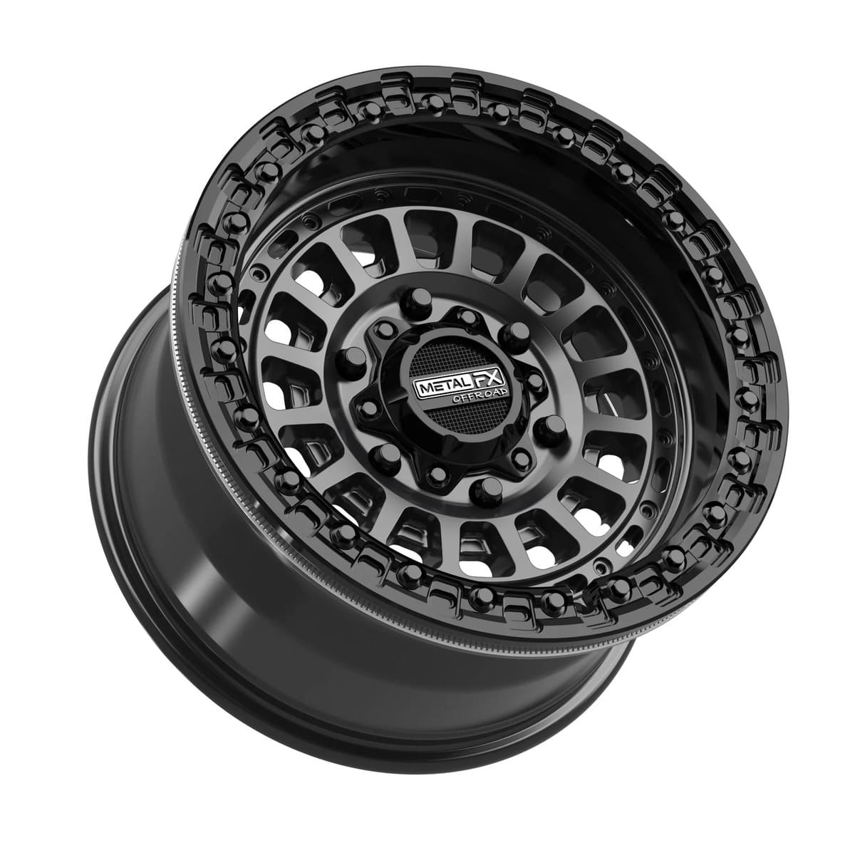 MetalFX Satin Black w/ Gloss Black Ring Sicario 6R Beadlock