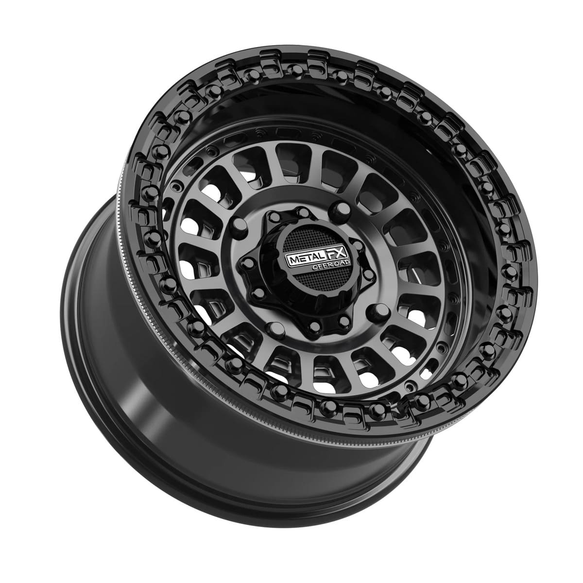 MetalFX Satin Black w/ Gloss Black Ring Sicario Beadlock