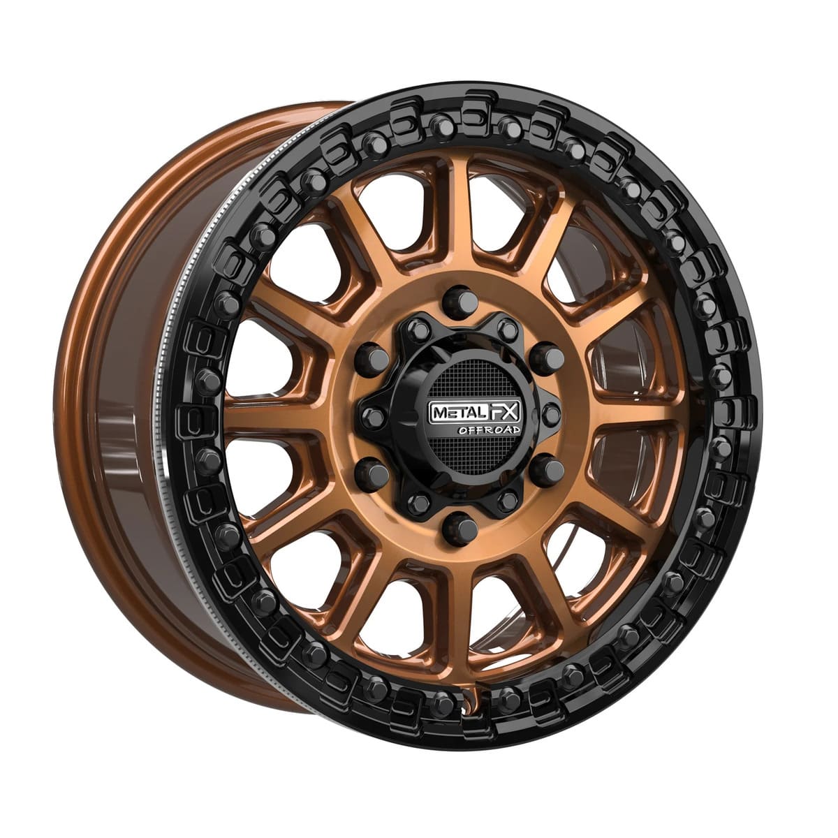 MetalFX Smoked Bronze Rampage 6R Beadlock w/ Gloss Black Ring