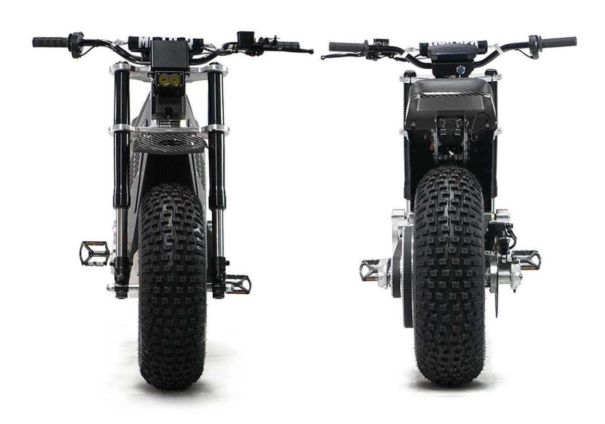 Mini RCR F2 Two Wheeler Electric Bike Black W/ Black Carbon Fenders