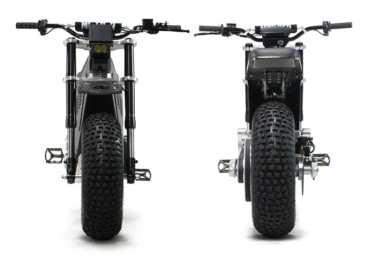Mini RCR F2 Two Wheeler Electric Bike Blue W/ Black Carbon Fenders