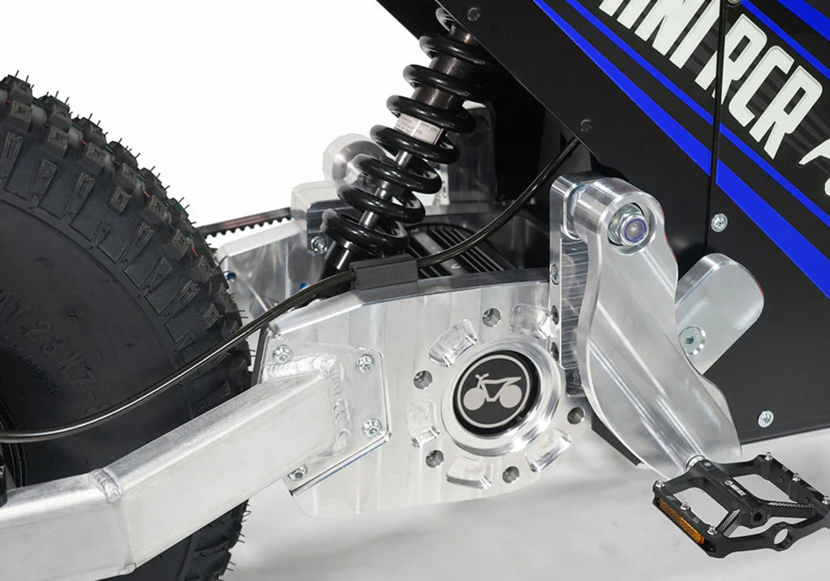 Mini RCR F2 Two Wheeler Electric Bike Blue W/ Black Carbon Fenders