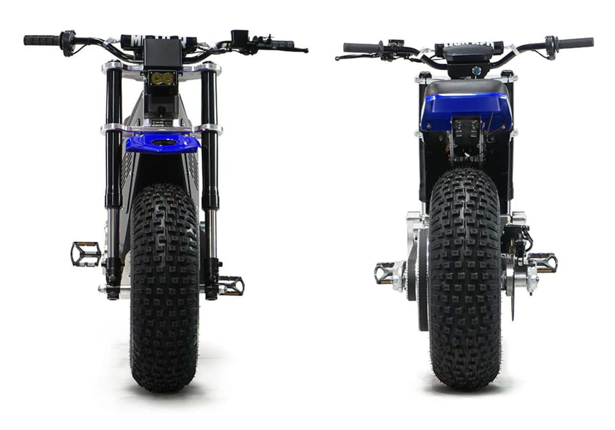Mini RCR F2 Two Wheeler Electric Bike Blue W/ Blue Fenders