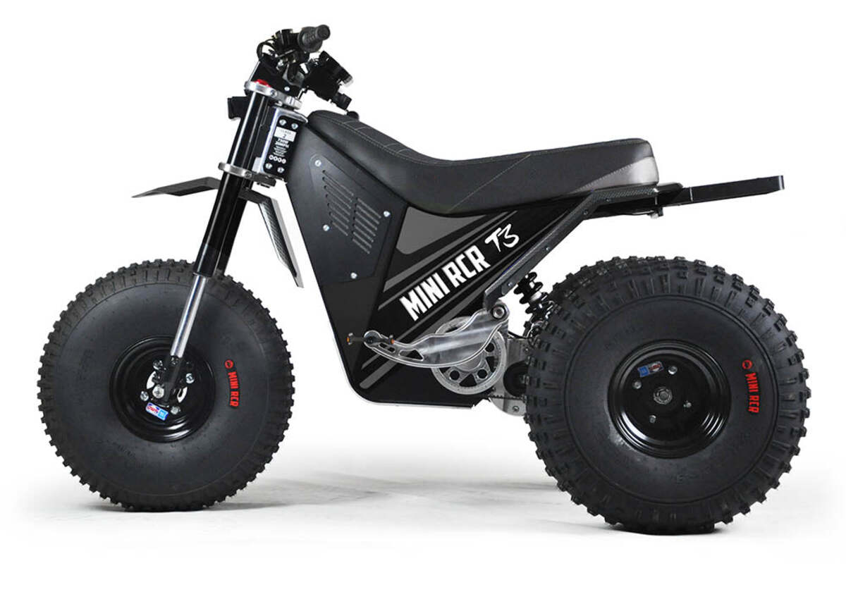 Mini RCR T3 Three Wheeler Electric Bike Black W/ Black Carbon Fenders