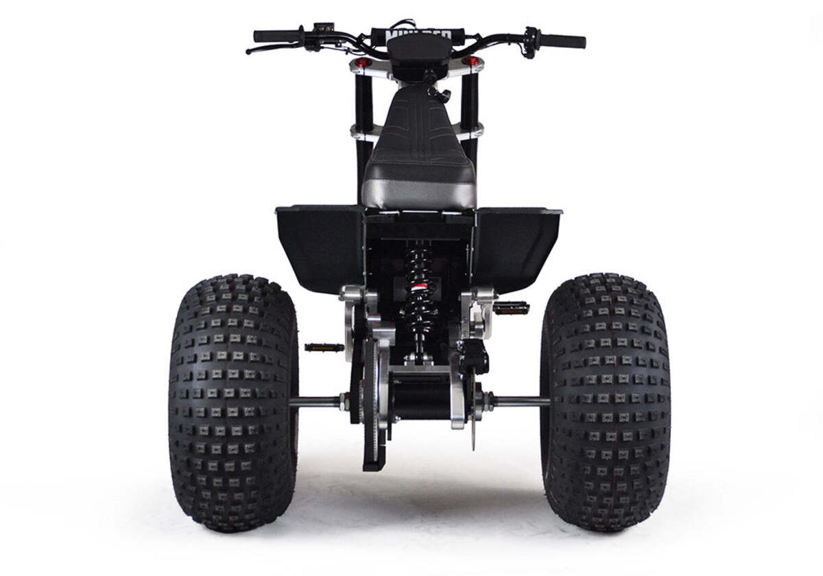 Mini RCR T3 Three Wheeler Electric Bike Red W/ Black Carbon Fenders