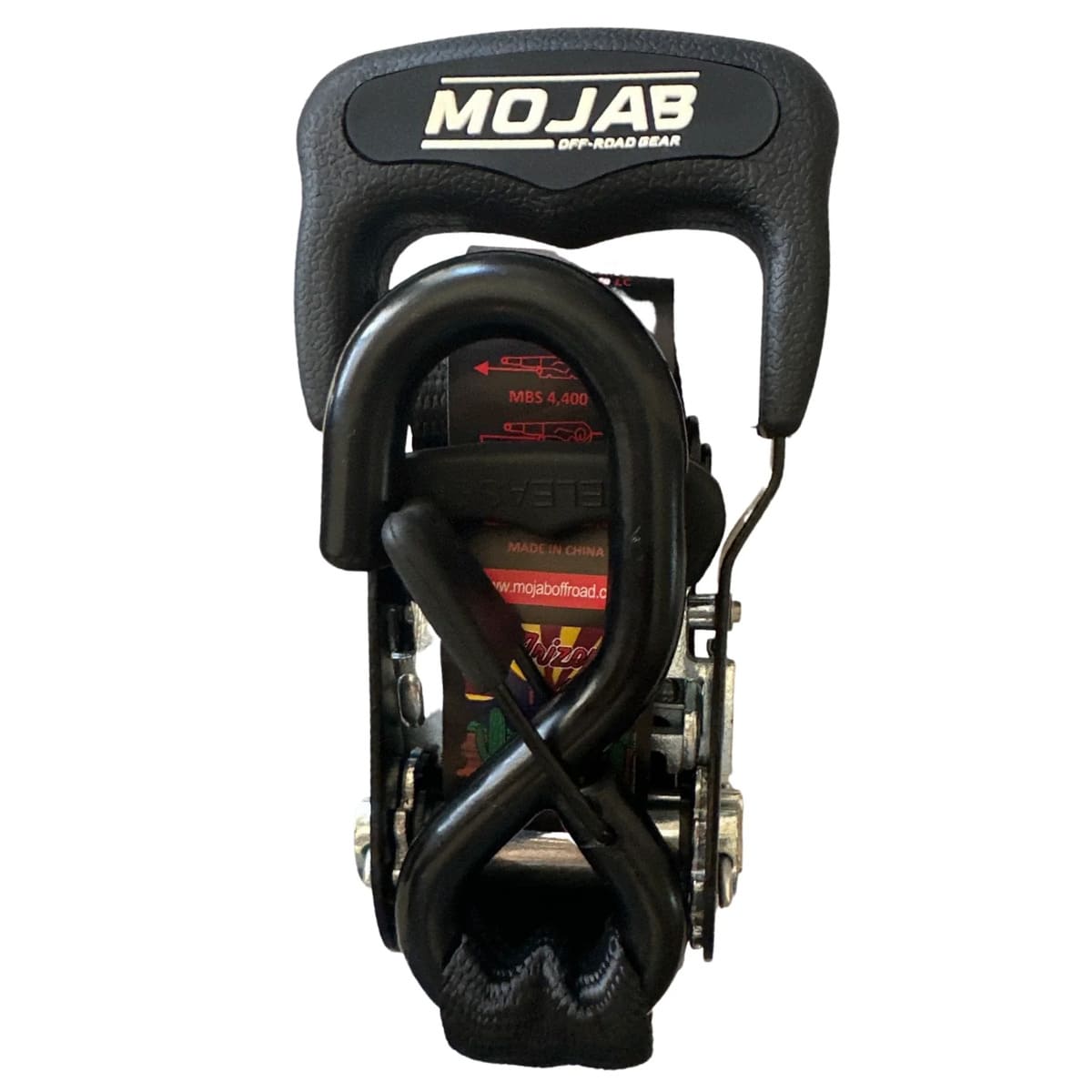 Mojab Off-Road 1.6" x 15' Ratchet Closed Hook Pack of 4 Tie-Down Set