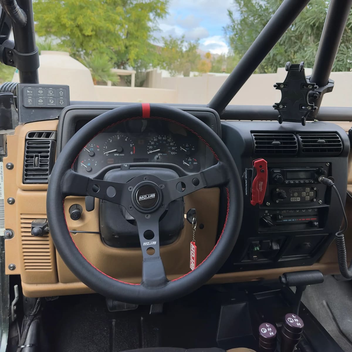 Mojab Off-Road 13.5" Deep Dish Leather/Suede Steering Wheel