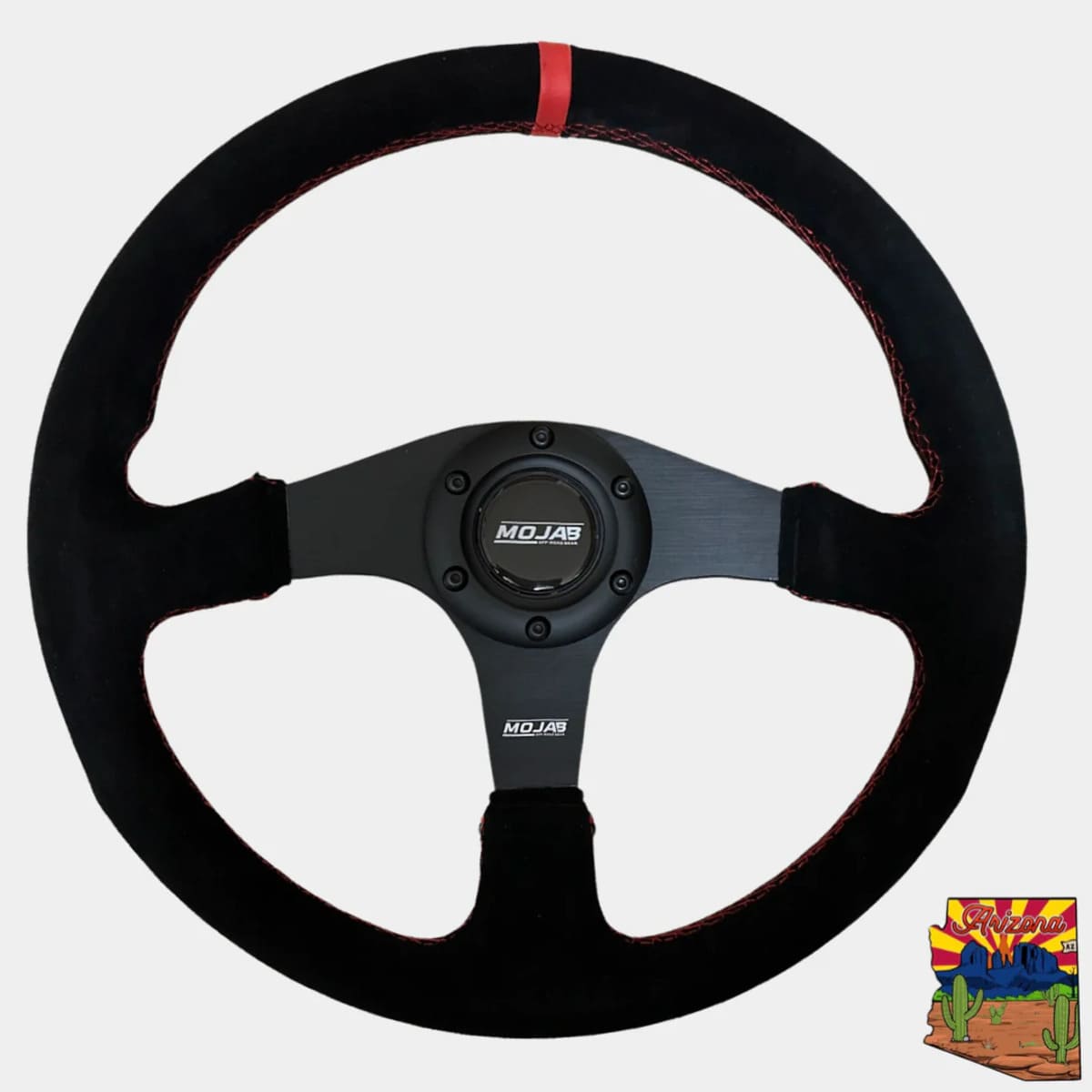 Mojab Off-Road 13.5" Flat Leather/Suede Steering Wheel