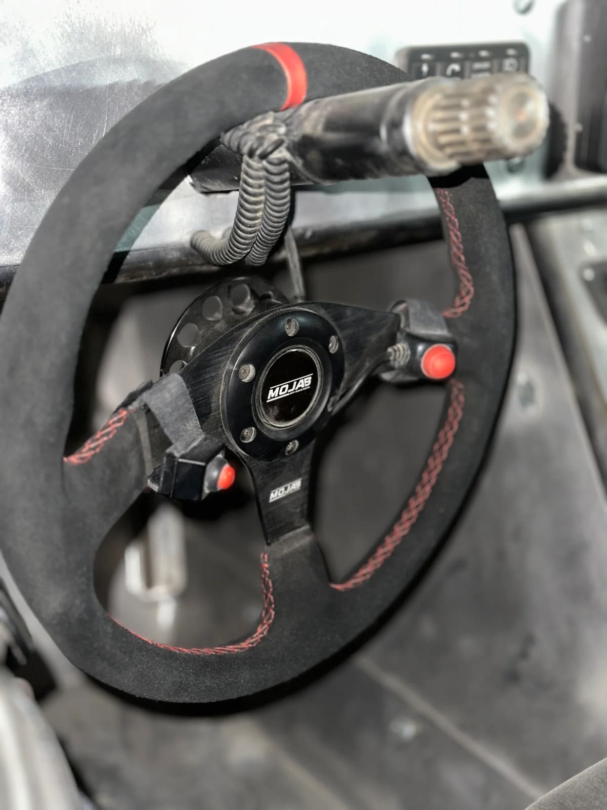 Mojab Off-Road 13.5" Flat Leather/Suede Steering Wheel