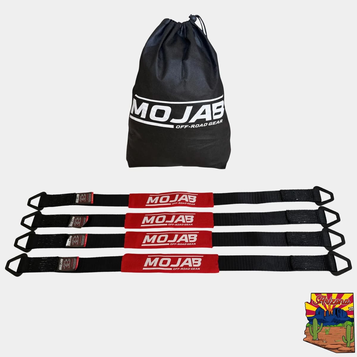 Mojab Off-Road 2" X 39'' Axle Pack of 4 Tie-Down With Rings