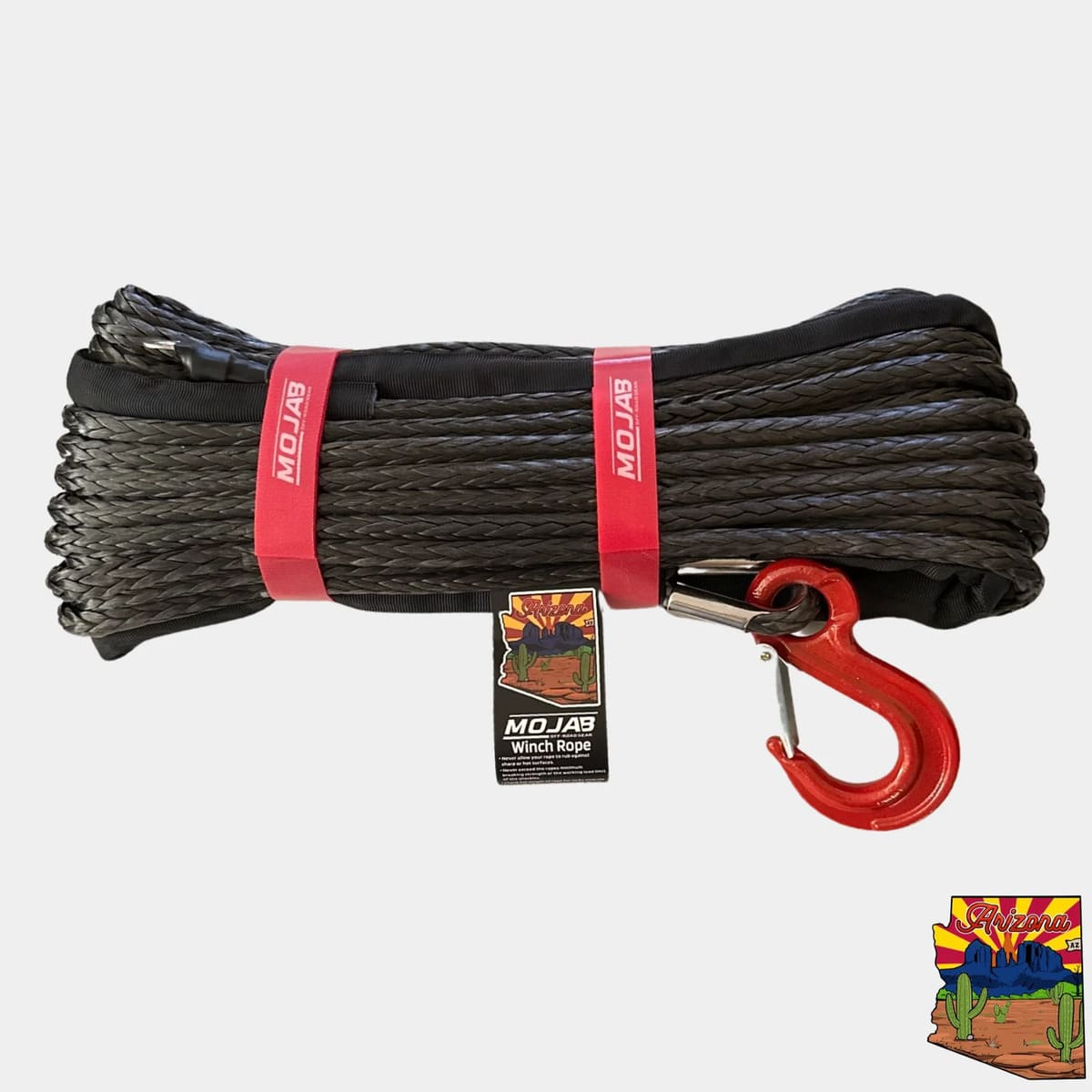 Mojab Off-Road 3/8" x 85' Synthetic Winch Rope with Forged Winch Hook