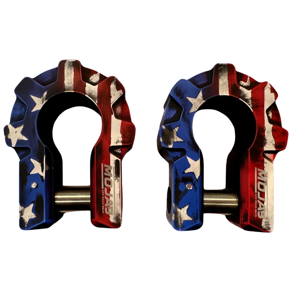 Mojab Off-Road American Flag 3/4" Extreme Duty Aluminum Shackle Set - 9T