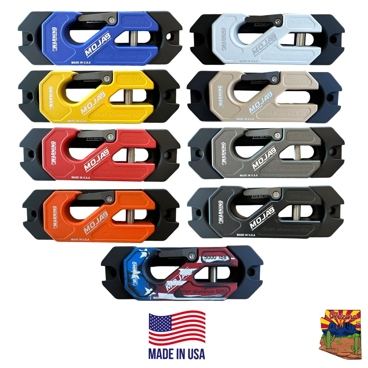 Mojab Off-Road UTV Aluminum Recessed Side By Side Winch Shackle W/Fairlead Kit