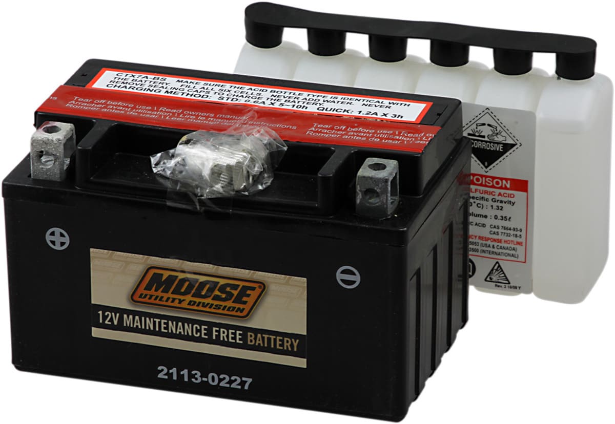 Moose Utility AGM Maintenance Free Battery - YTX7A-BS
