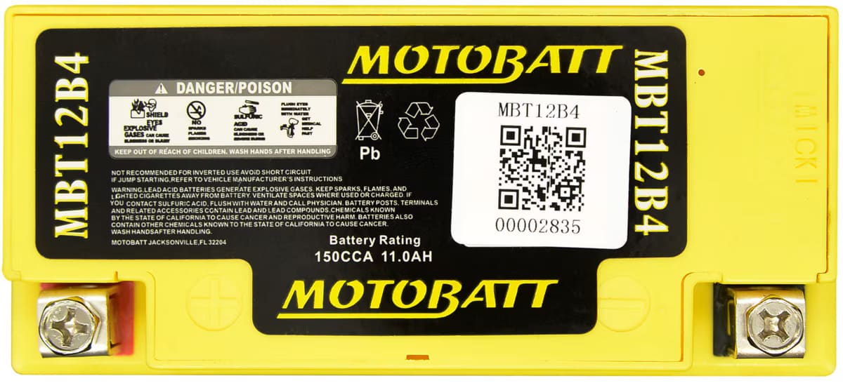 Motobatt 12V AGM Battery - MBT12B4