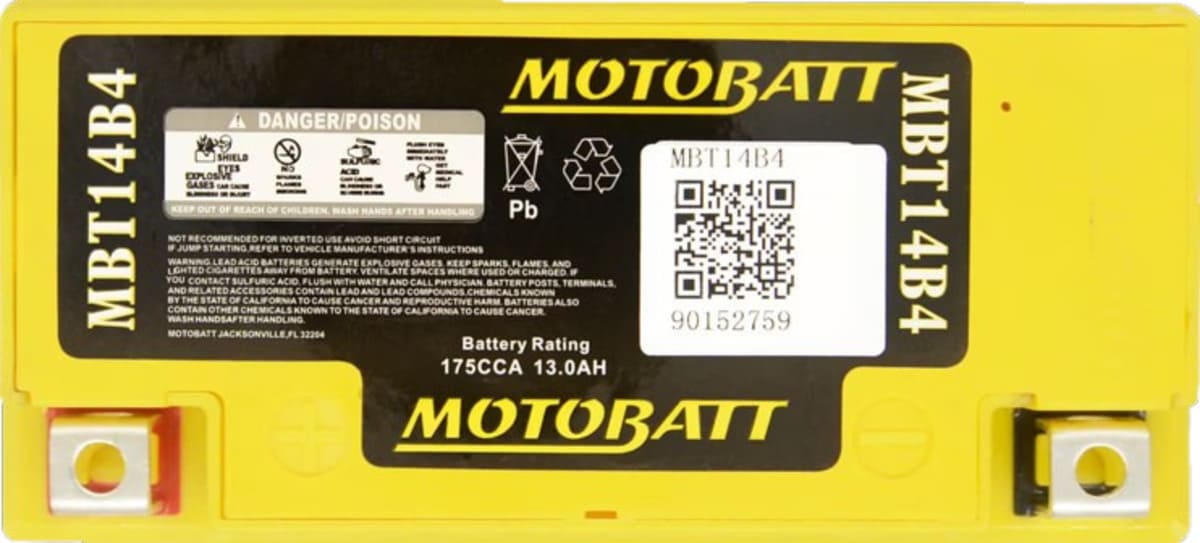 Motobatt 12V AGM Battery - MBT14B4