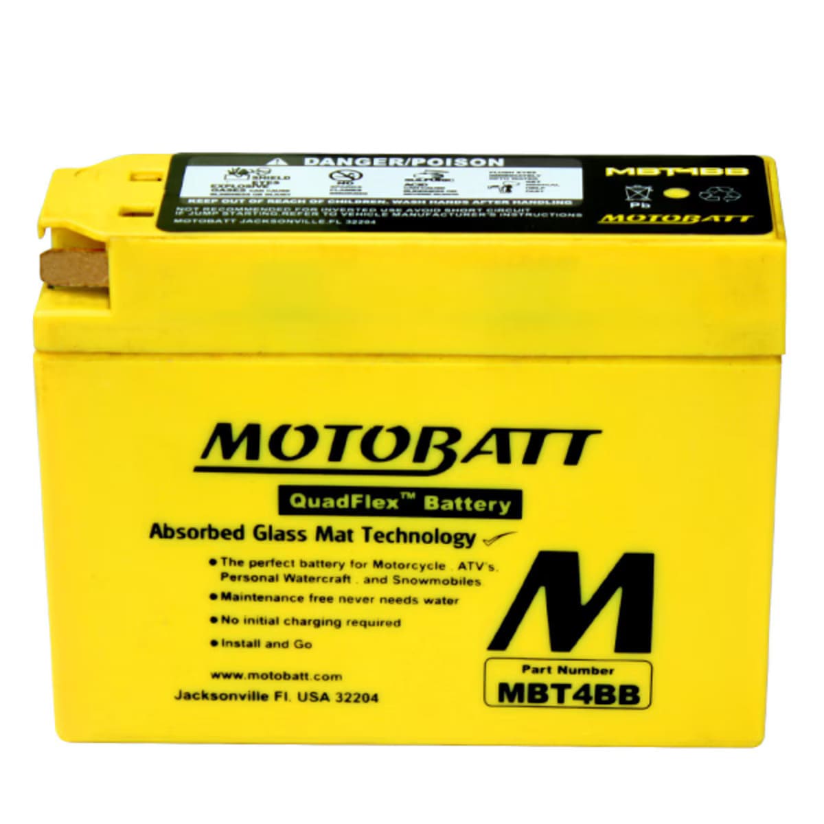 Motobatt 12V AGM Battery - MBT4BB