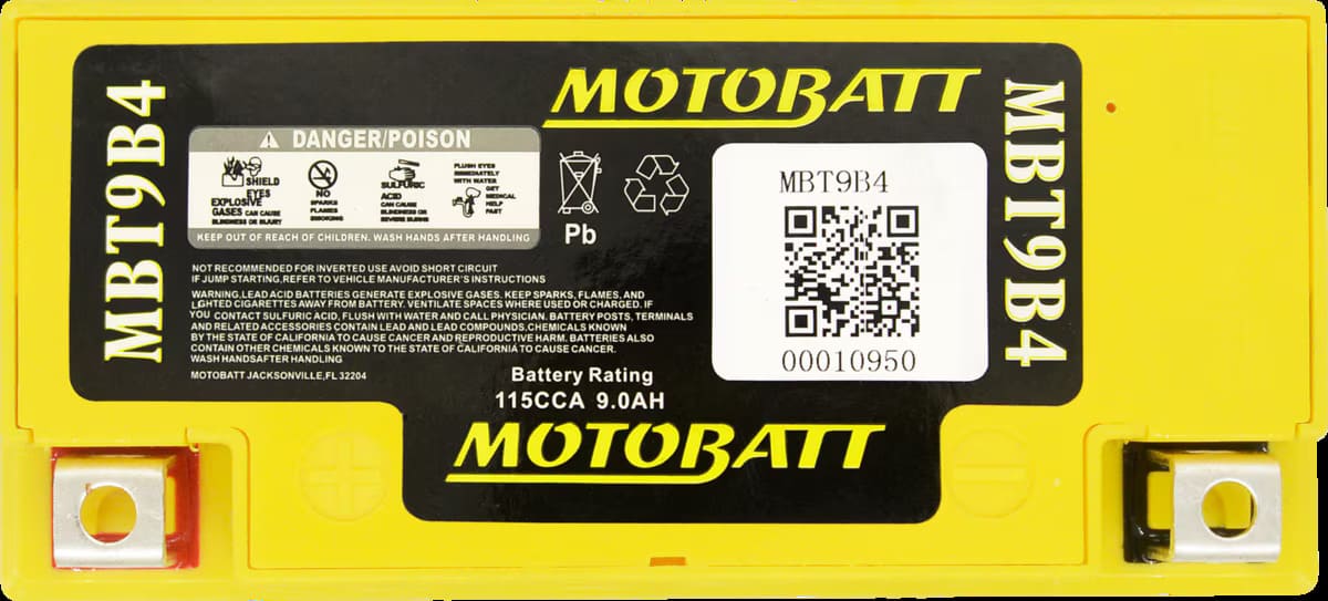 Motobatt 12V AGM Battery - MBT9B-4