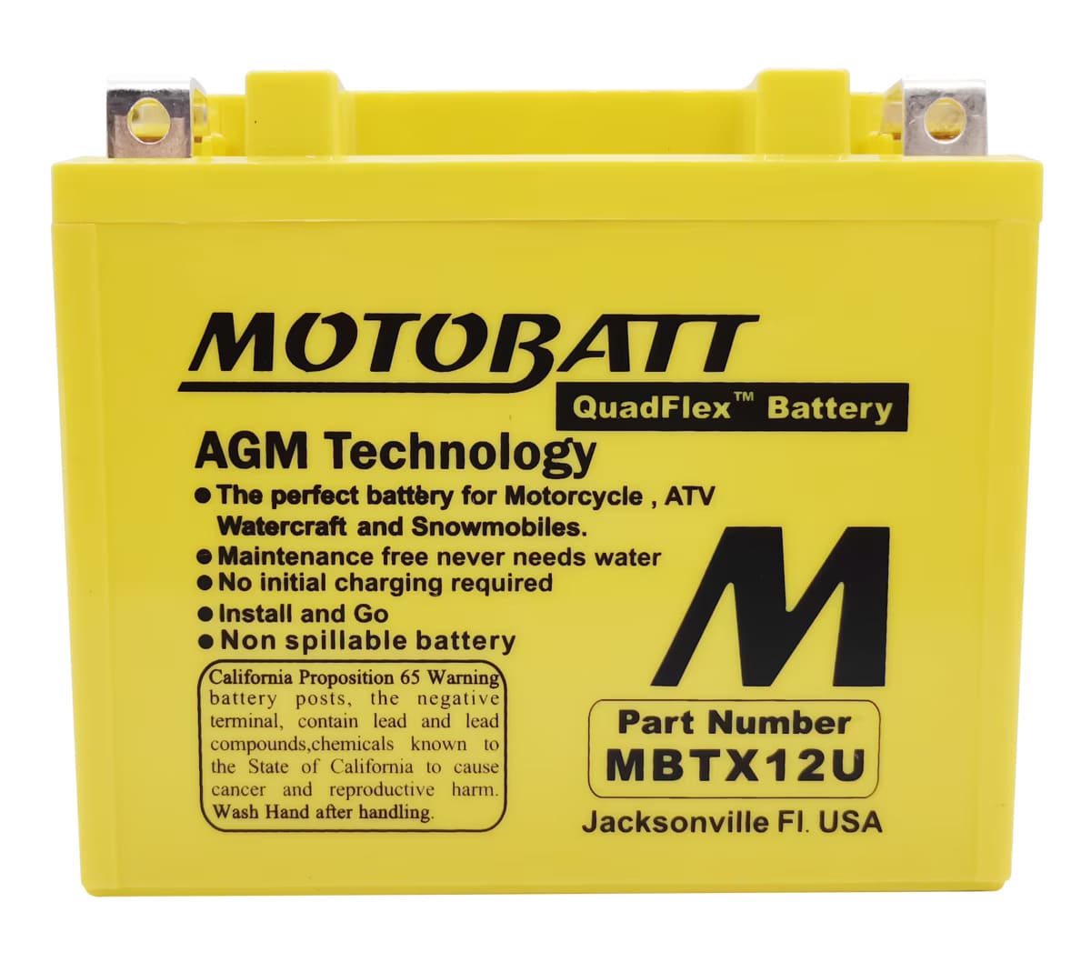 Motobatt 12V AGM Battery - MBTX12U
