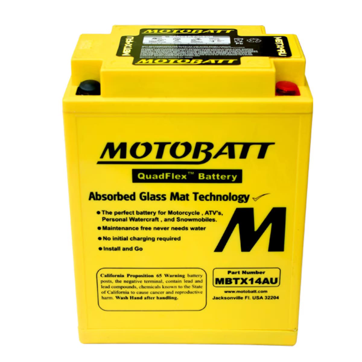 Motobatt 12V AGM Battery - MBTX14AU