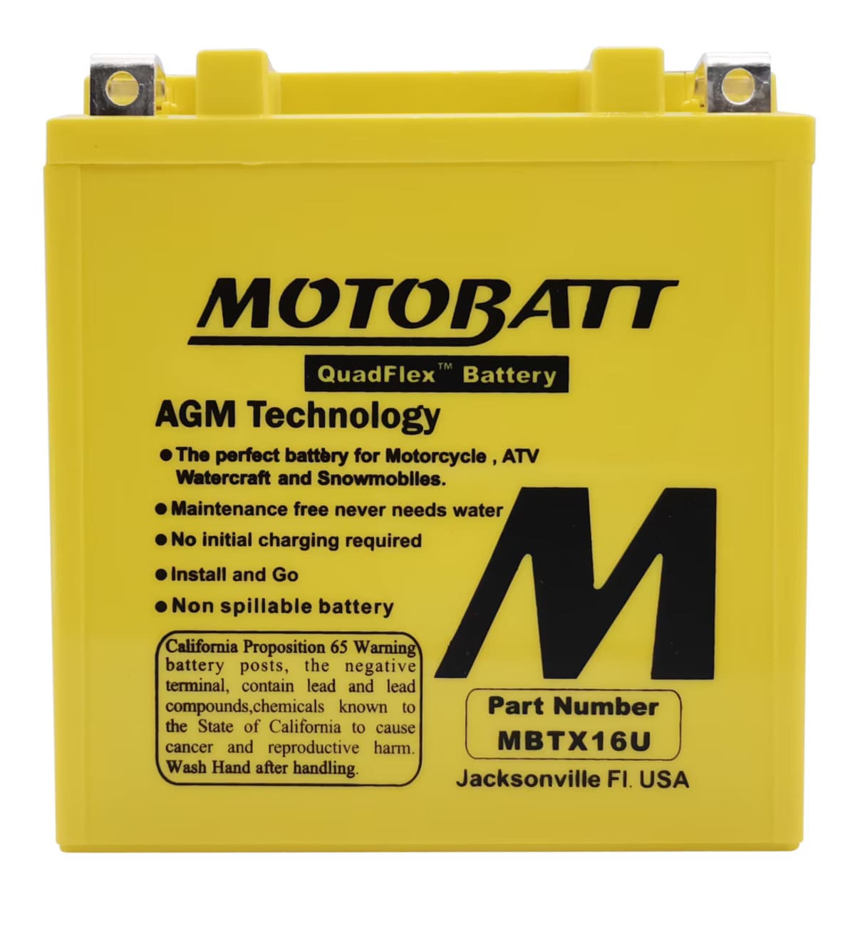 Motobatt 12V AGM Battery - MBTX16U
