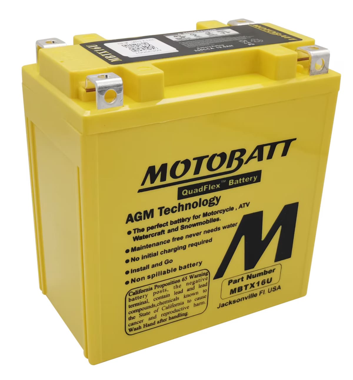 Motobatt 12V AGM Battery - MBTX16U