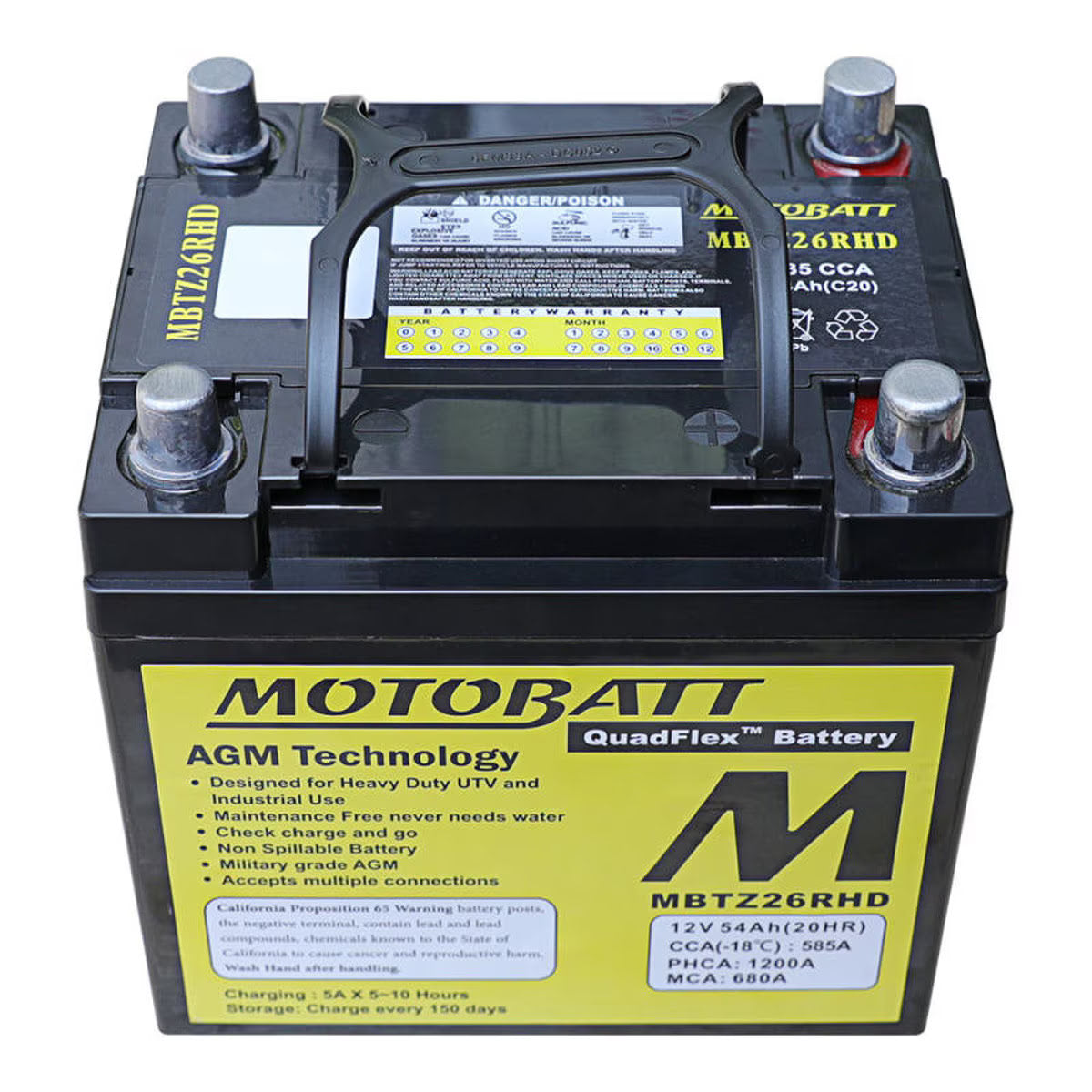 Motobatt 12V AGM Battery - MBTZ26RHD