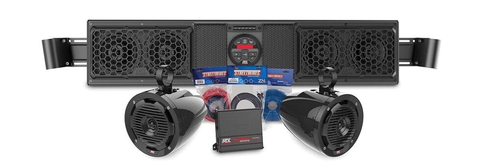 MTX Audio Can-Am Maverick Bluetooth Overhead Audio Sound Bar with 2-Channel Amplifier & 2 Roll Cage Speaker System
