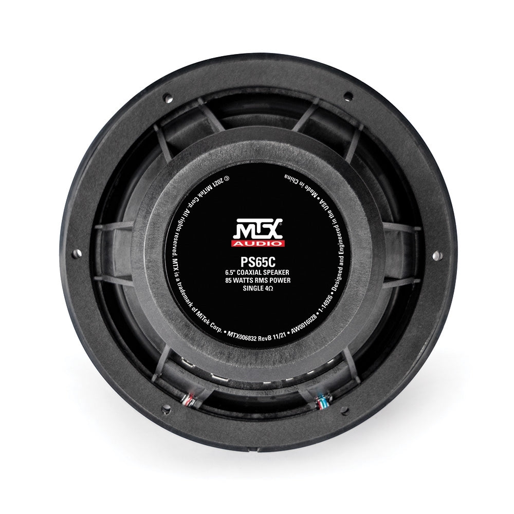 MTX Audio PS65C 6.5” 85-Watt RMS 4Ω Coaxial Speaker Pair IP-67 Rated with RGB Lighting and Customizable Grille