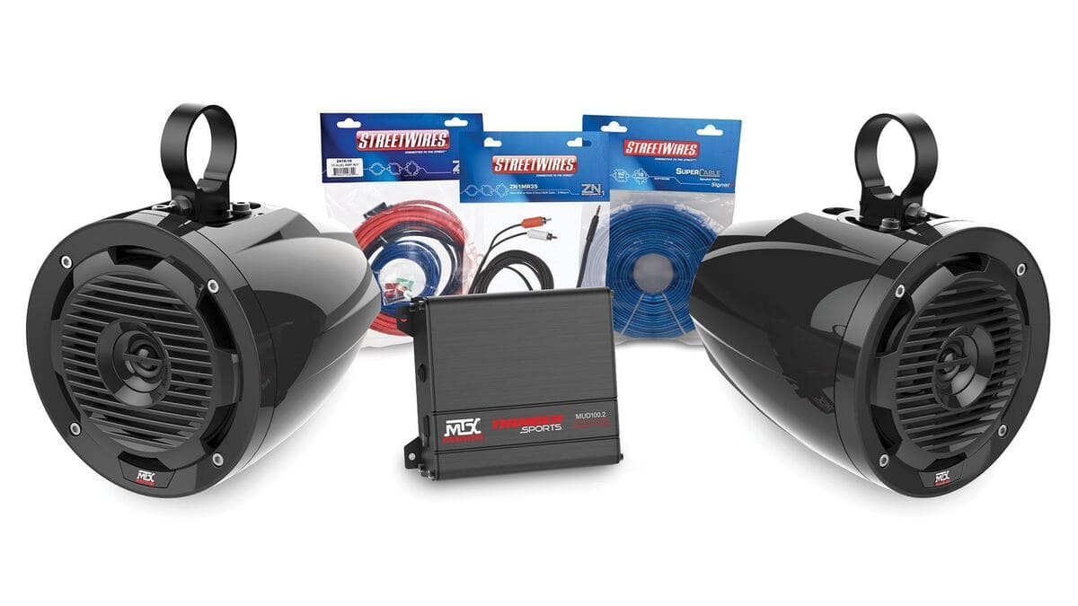 MTX Audio Universal Audio Package With Amplifier & 2 Roll Cage Speakers