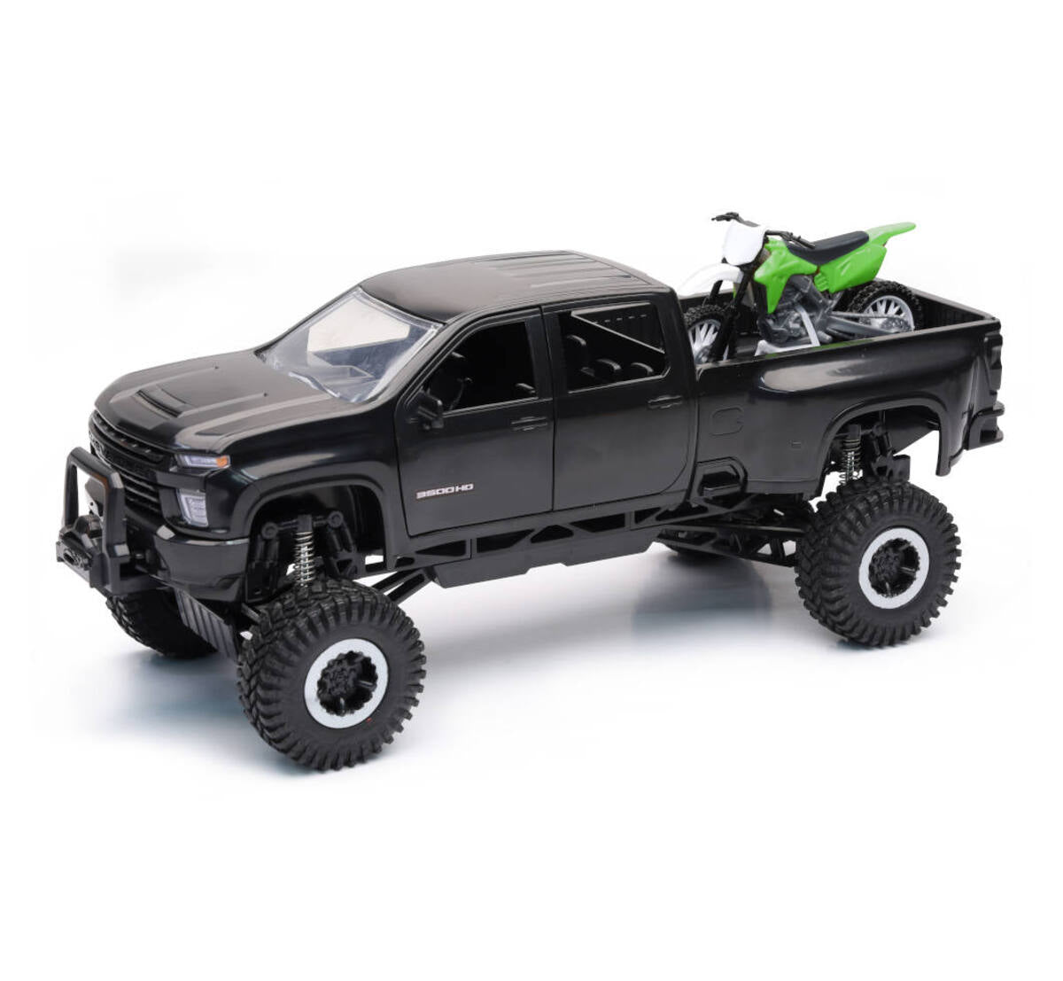 New Ray Toys Chevrolet 3500HD Off Road Pick Up W/ Dirt Bike