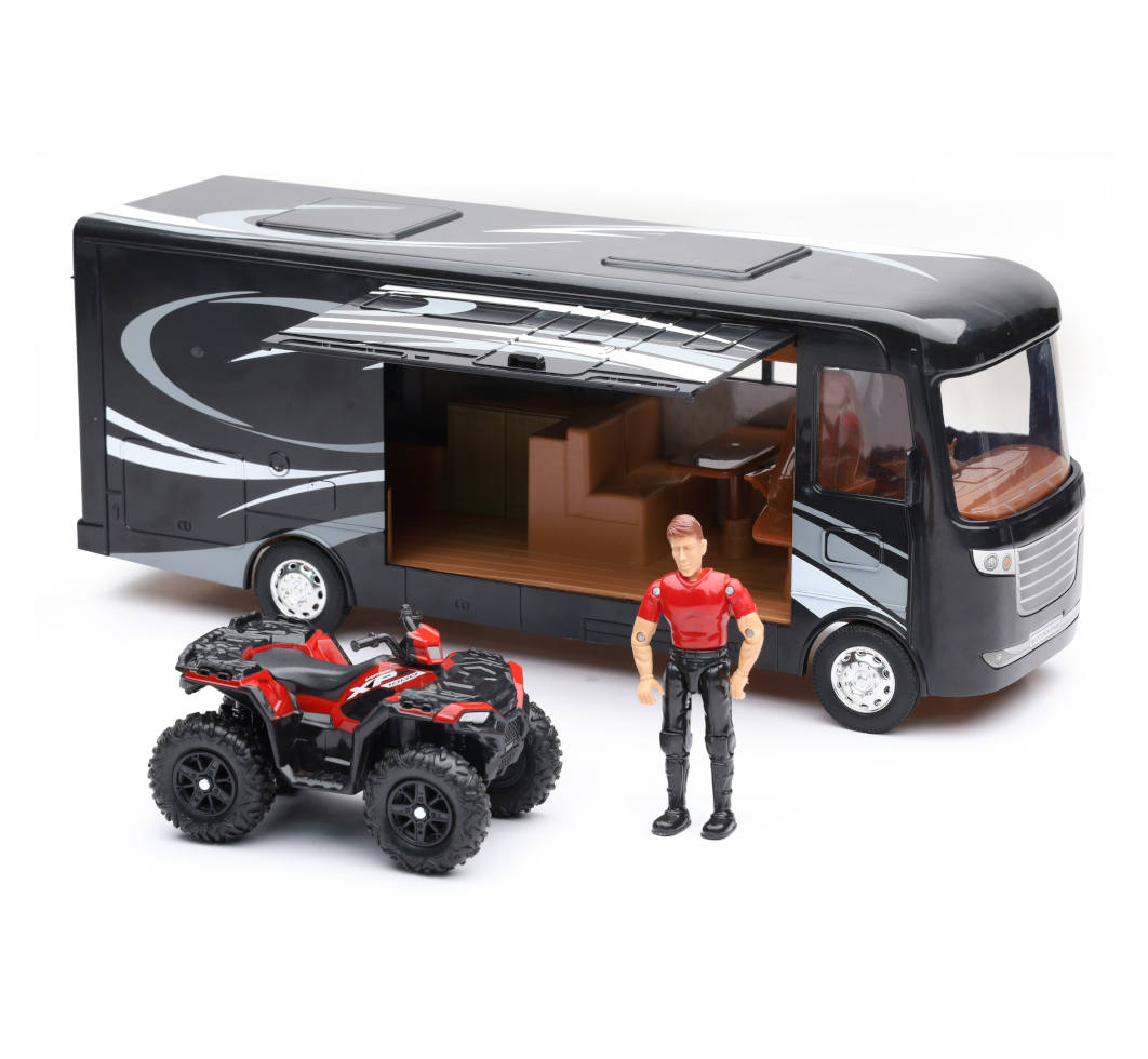 New Ray Toys Polaris Sportsman W/ RV Van Set