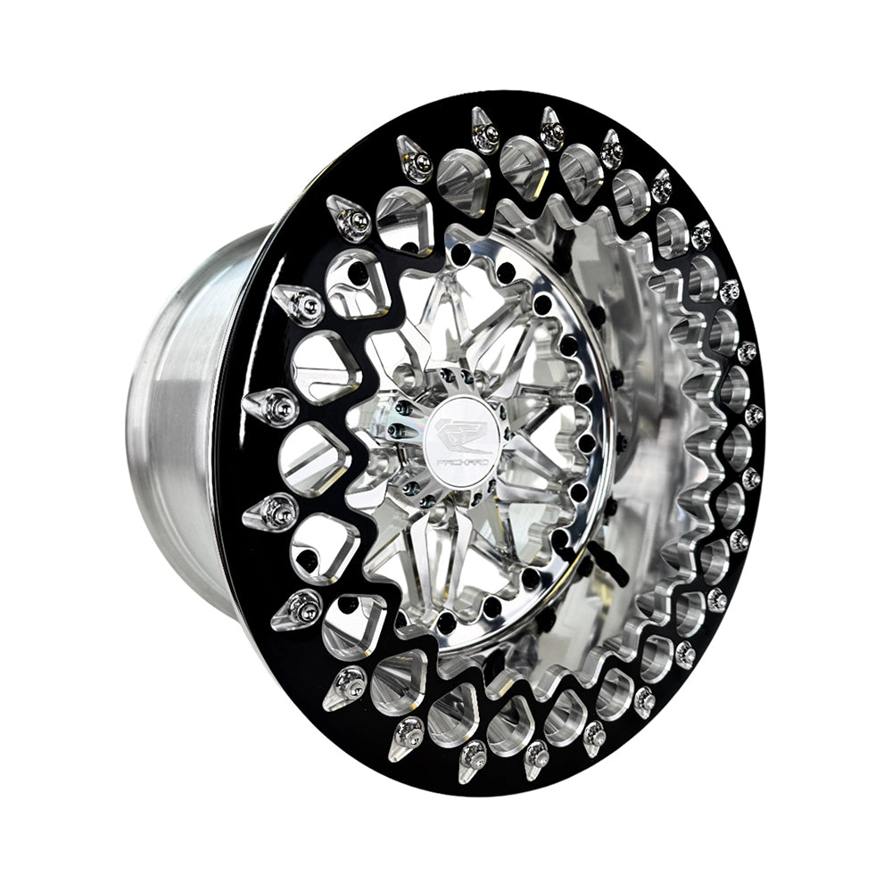 Packard Performance Polaris RZR Pro R Impact FF Forged Polished Beadlock Wheel - Silver