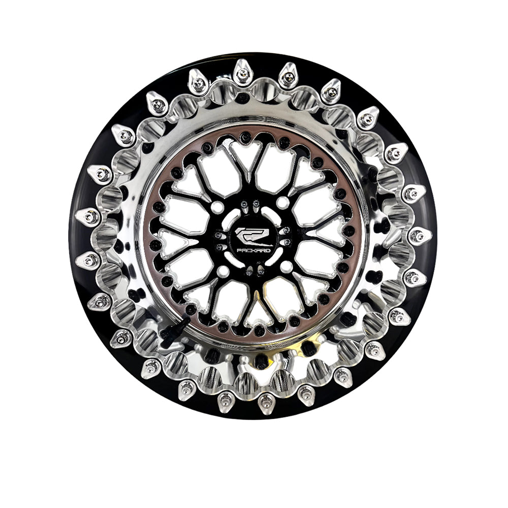 Packard Performance Wishbone FF Forged Polished Beadlock Wheel - Gloss Black