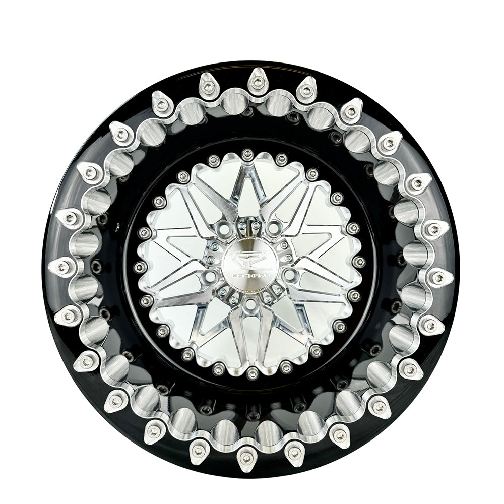 Packard Performance Wishbone FF Forged Polished Beadlock Wheel - Silver