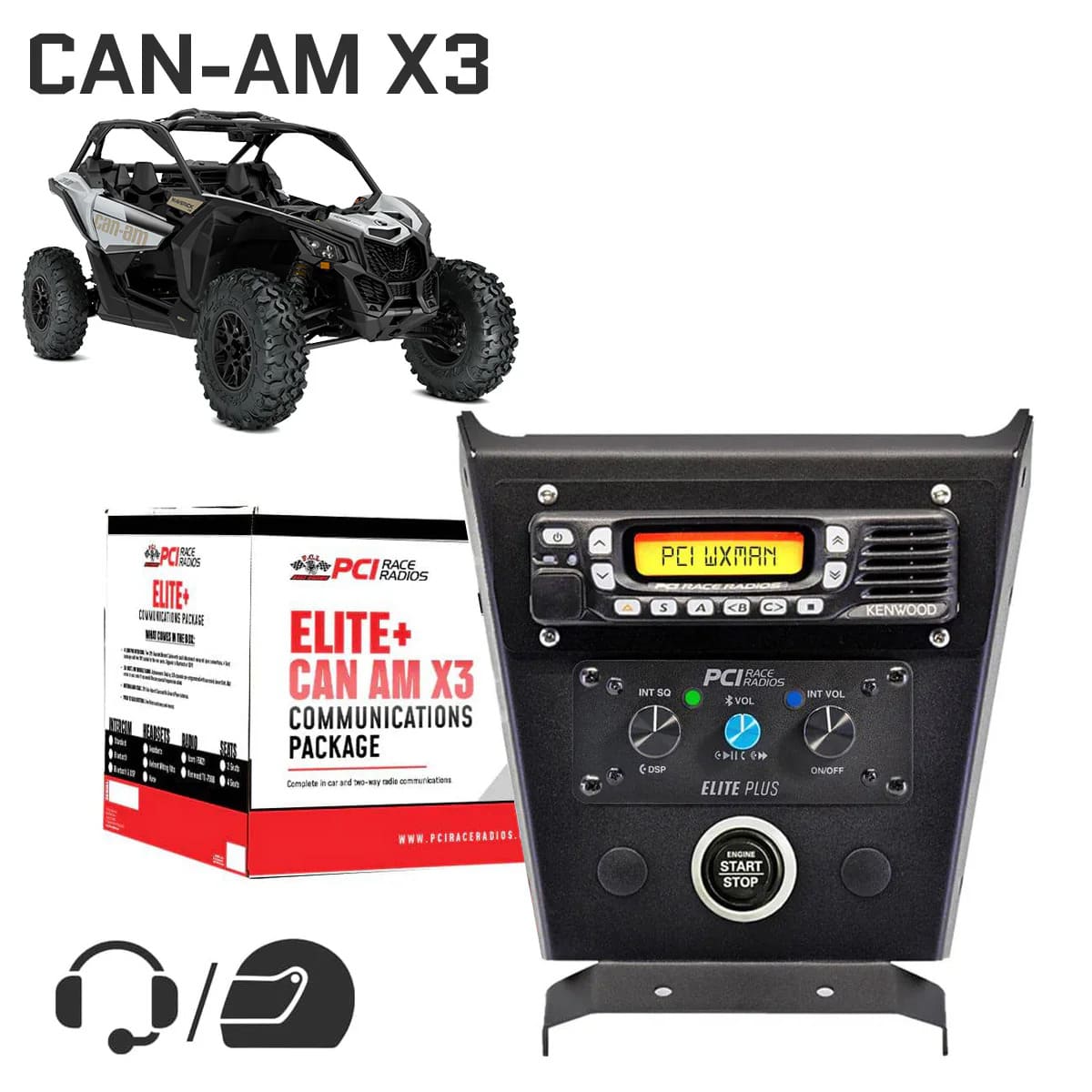 PCI Race Radios Can-Am Maverick X3 Elite Complete Communications Package