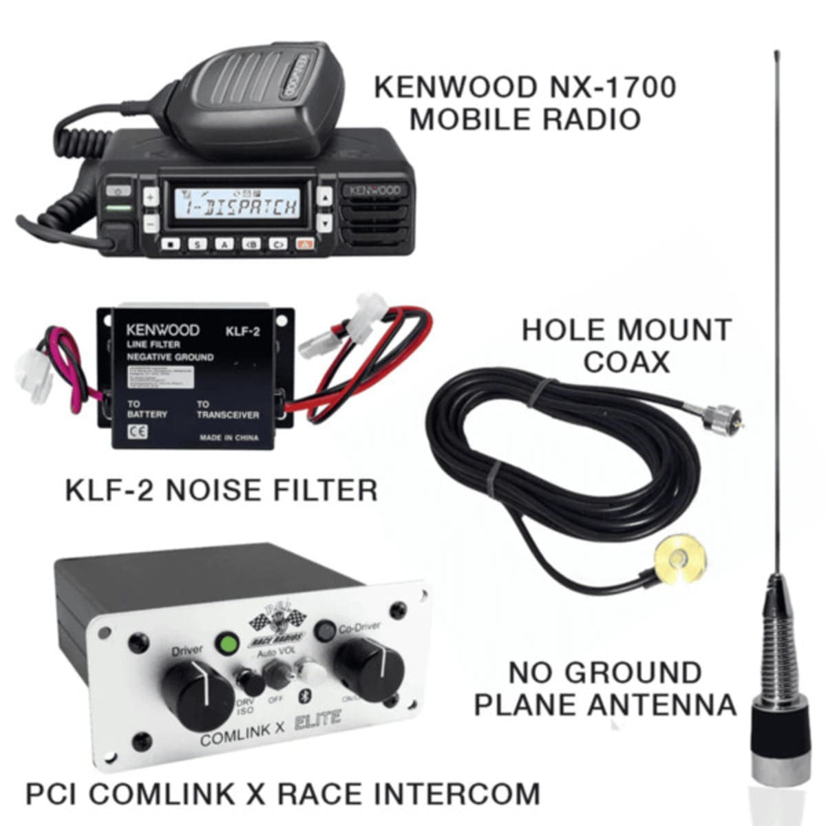 PCI Race Radios Comlink X & Kenwood NX-1700 Race Package