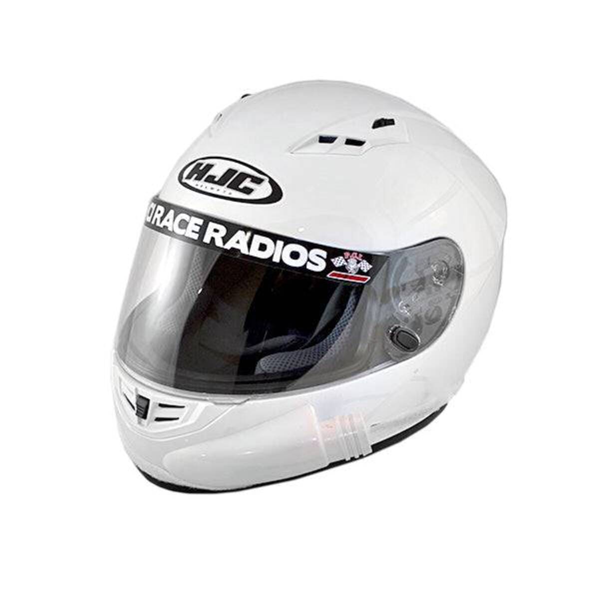 PCI Race Radios HJC CS-R3 DOT White Helmet