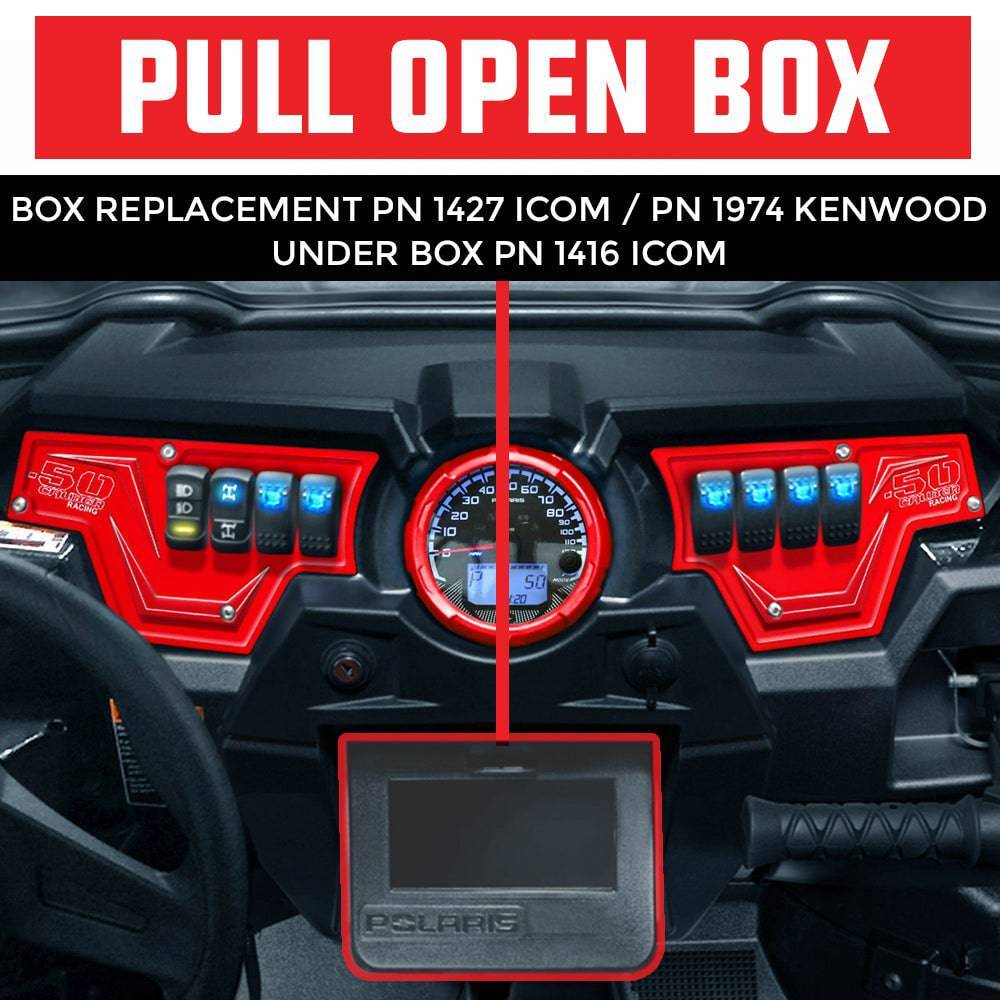 PCI Race Radios Polaris RZR Under Pull Open Box Icom Radio & Intercom Bracket