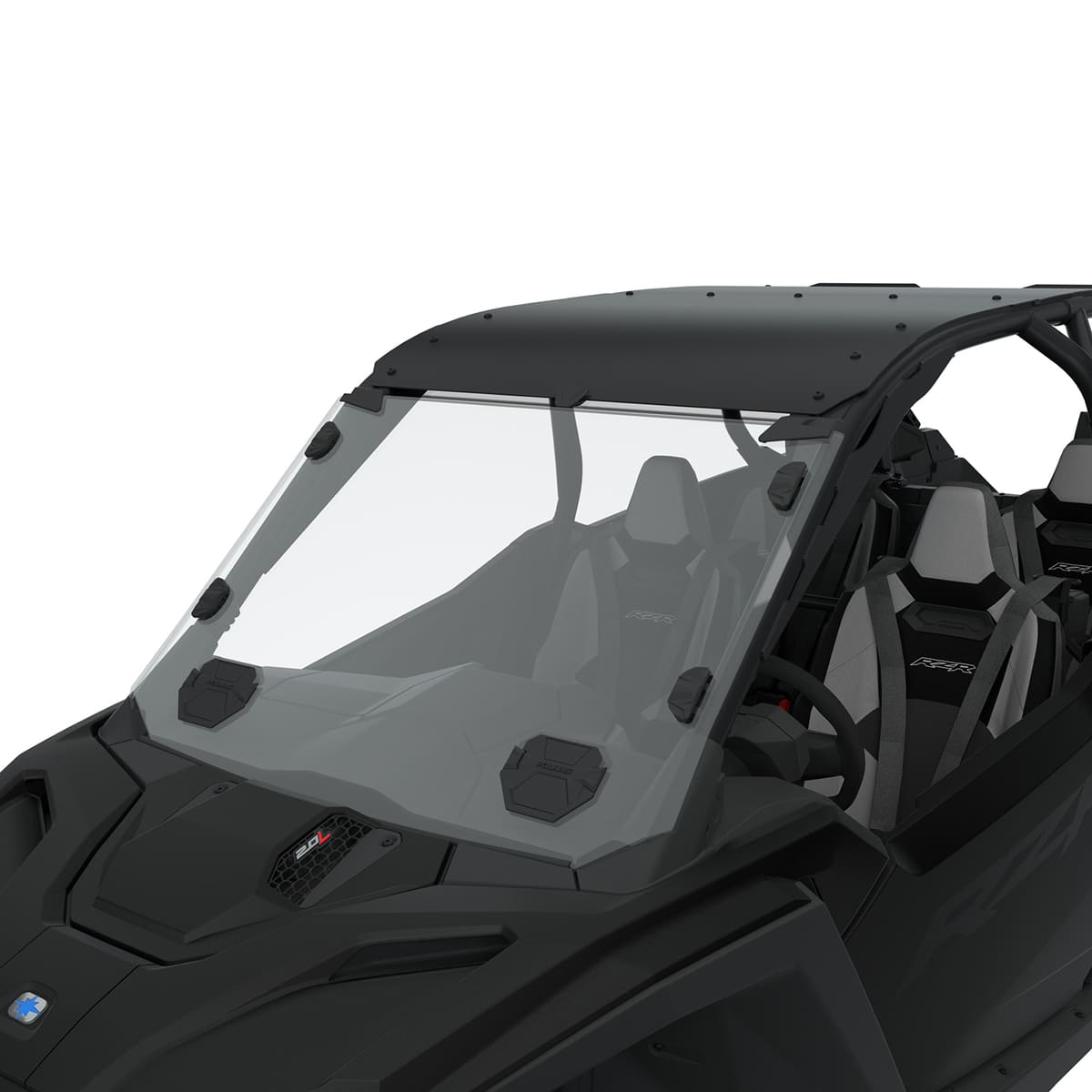 Polaris 4-Seat Hard Coat Polycarbonate Lock & Ride Full Vented Windshield