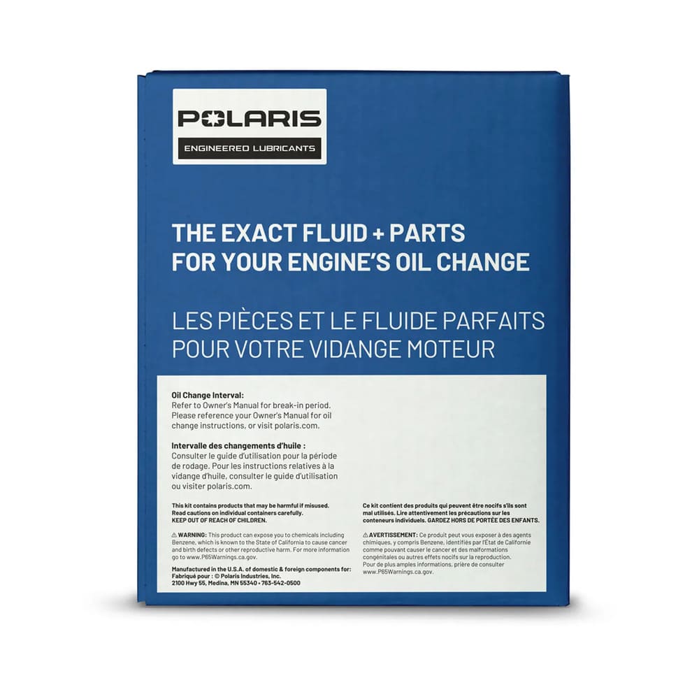 Polaris Full Synthetic Oil Change Kit - 2.5 QTS Of PS-4 Extreme 0W-50 Engine Oil & 1 Oil Filter & Crush Washer