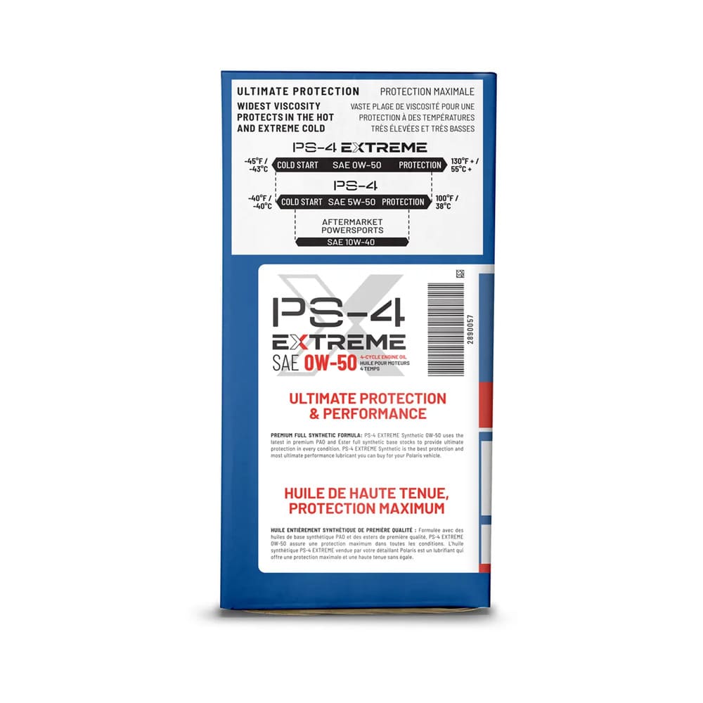 Polaris Full Synthetic Oil Change Kit - 2.5 QTS Of PS-4 Extreme 0W-50 Engine Oil & 1 Oil Filter & Crush Washer