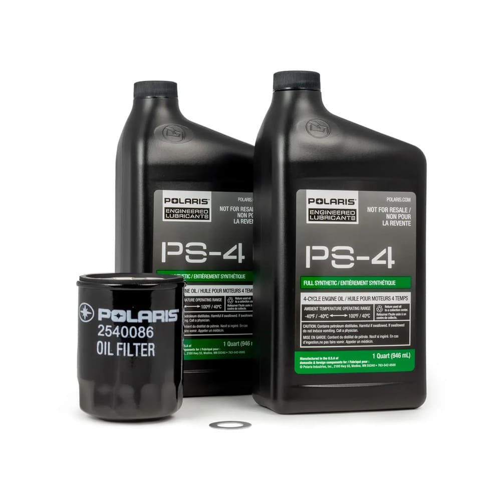 Polaris Full Synthetic Oil Change Kit - 2 Quarts of PS-4 Engine Oil & 1 Oil Filter
