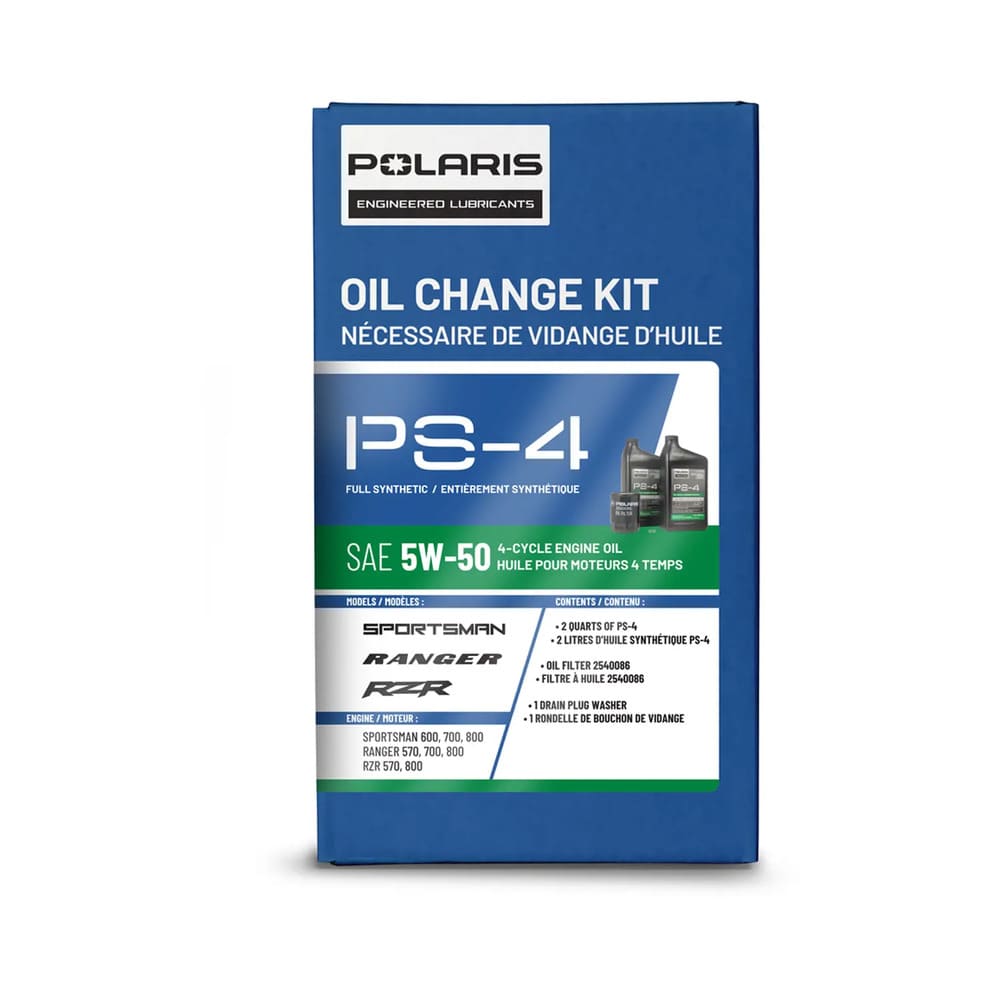Polaris Full Synthetic Oil Change Kit - 2 Quarts of PS-4 Engine Oil & 1 Oil Filter