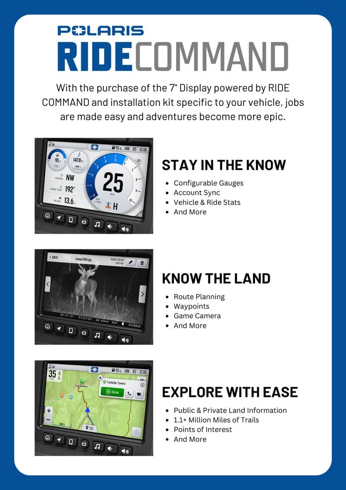Polaris General 7" Display Powered by Ride Command