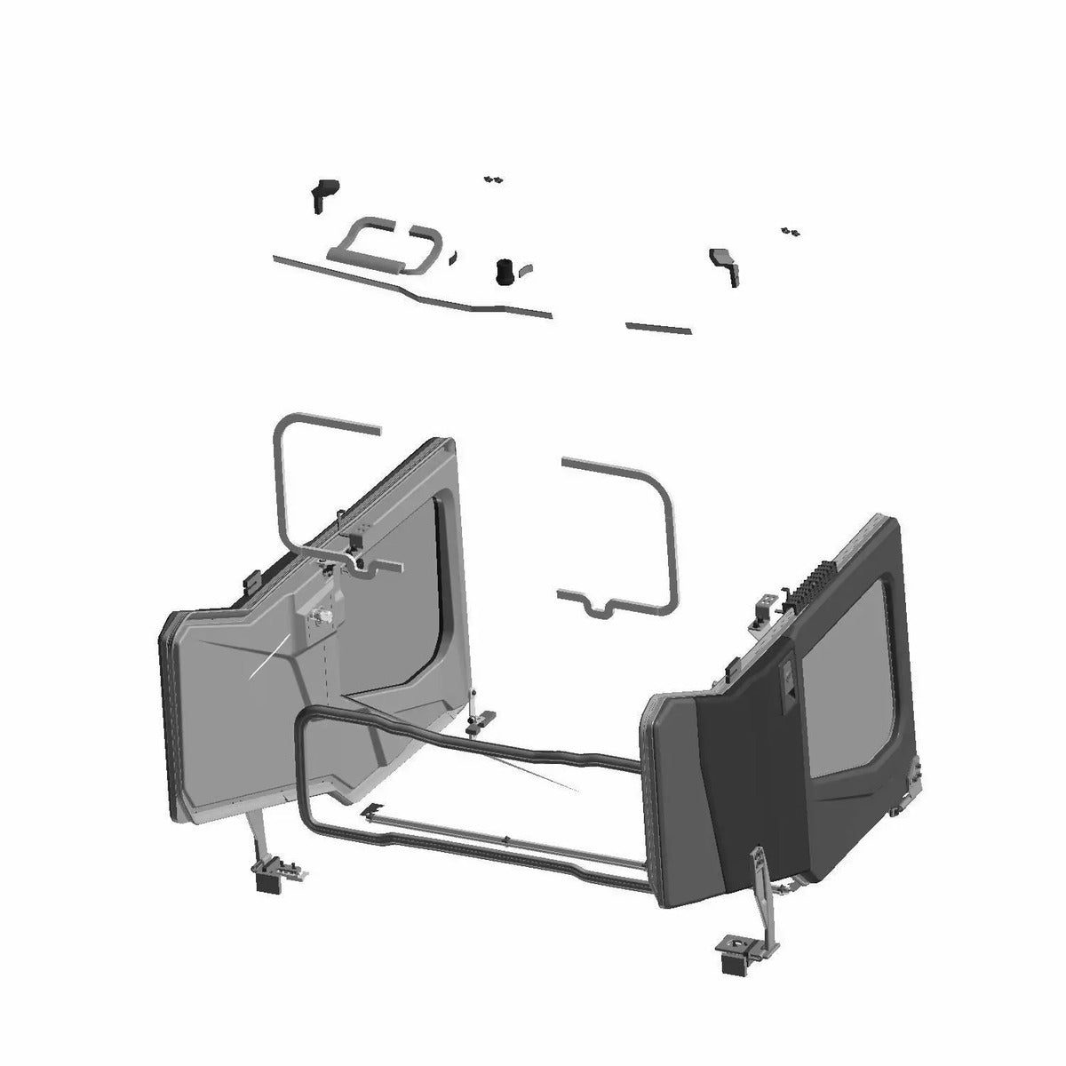 Polaris Ranger Crew SP 570 Rear Manual Crank Window Doors - Set of 2