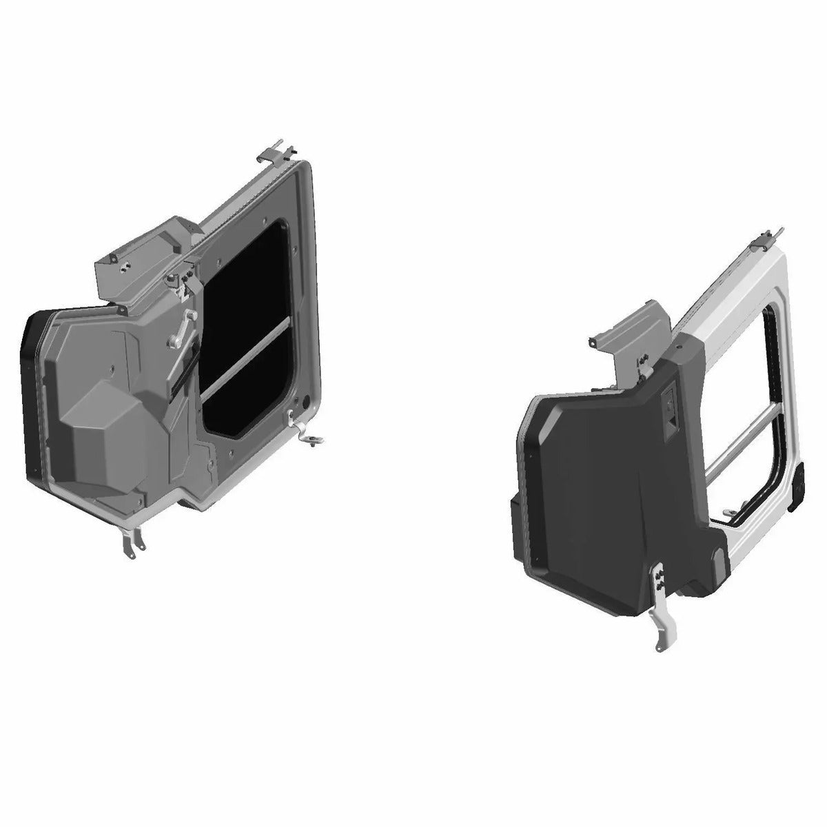 Polaris Ranger Crew XP 1000 & Pro XD Crew Rear Poly Manual Crank Window Doors - Set of 2