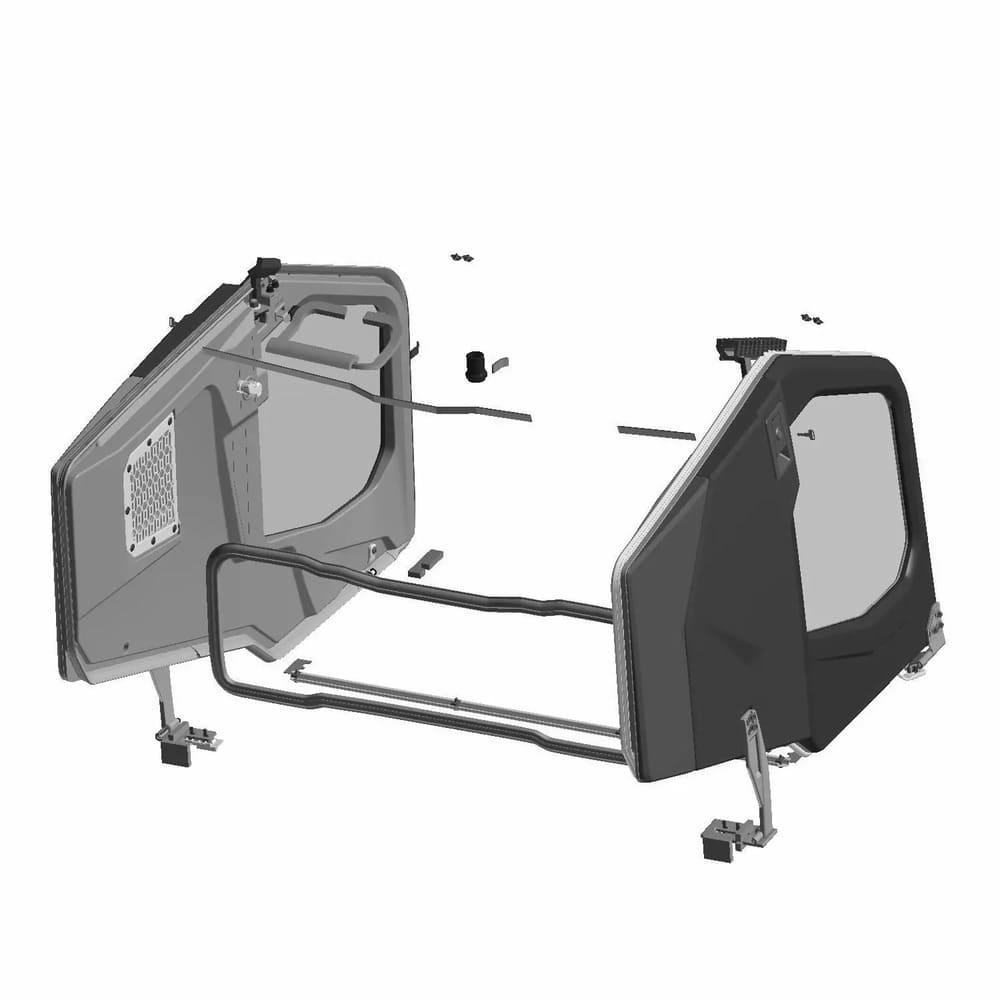Polaris Ranger SP 570 & Crew Front Poly Manual Crank Window Doors - Set of 2